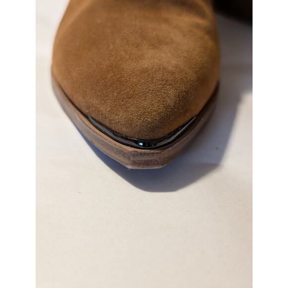 Marc Fisher LTD Light Brown Suede Western Style Pointed Toe Ankle Boot Size 8.5 - Picture 9 of 10